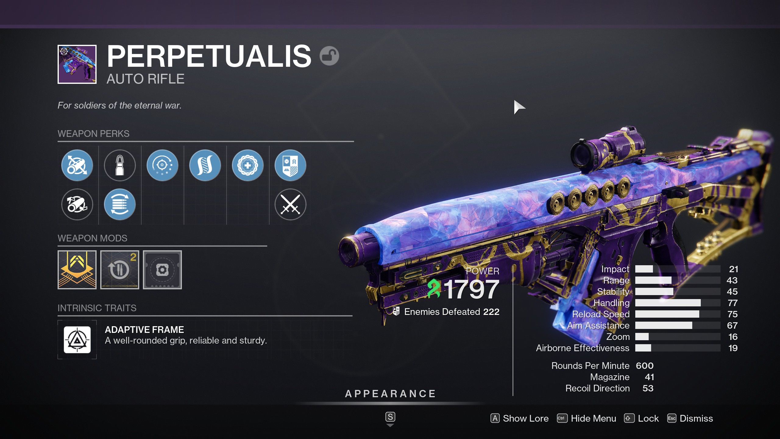 How to Get the Destiny 2 Perpetualis God Roll: Top Perks and Stats