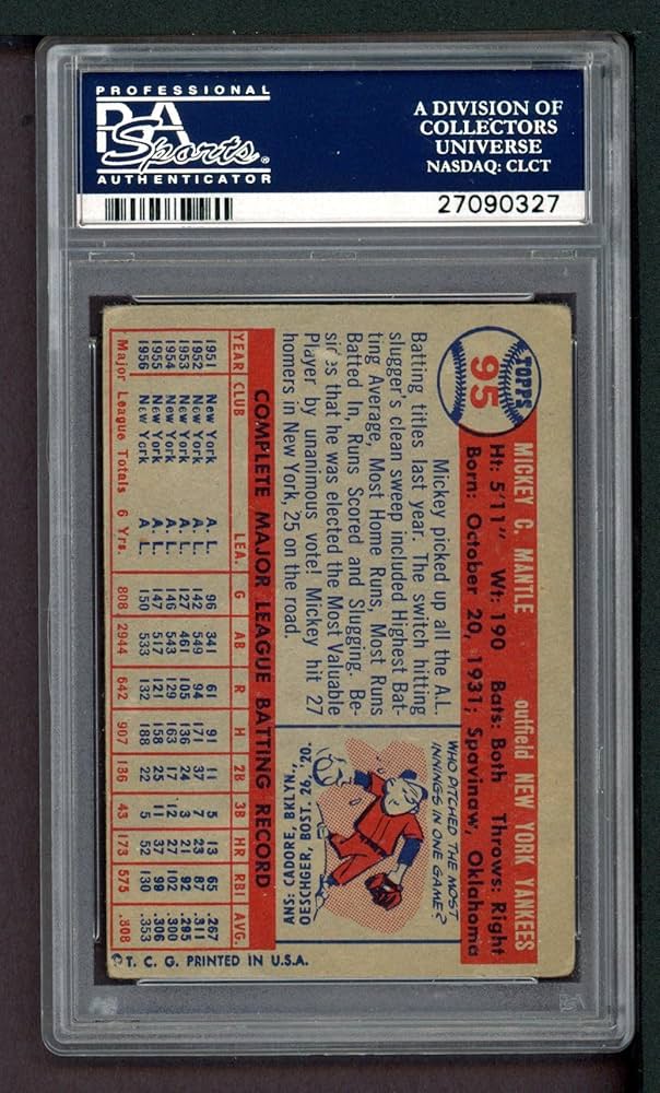 Mickey Mantle 1957: Topps Card 95, MVP Season Highlights & Career Stats