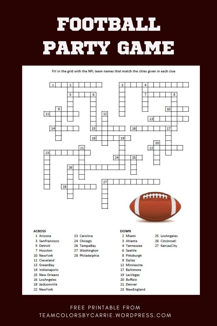 Get Your Game On with the Football Buddy Crossword Puzzle