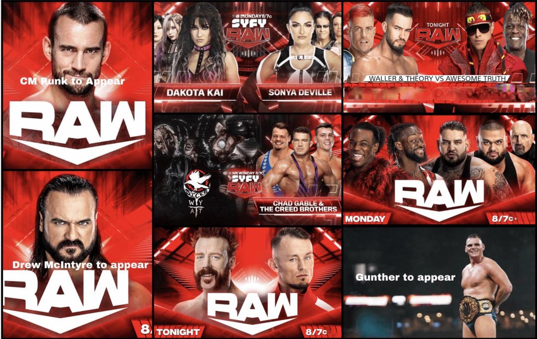 Whats the Monday Night Raw time this week (never miss a show)