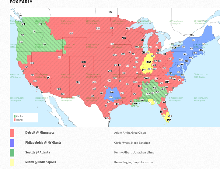 What Games Are on TV? Check the NFL Week 7 Coverage Map!