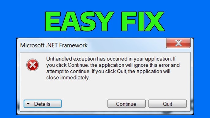 an unhandled server exception has occurred: Quick fix guide for beginners