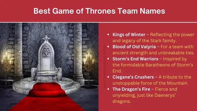 Cool Game of Thrones Team Names: Check Out These Awesome Ideas for Your Squad!