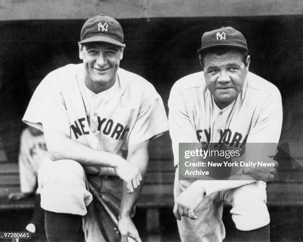 Babe Ruth and Lou Gehrig Picture:Historic Baseball moments and photos.